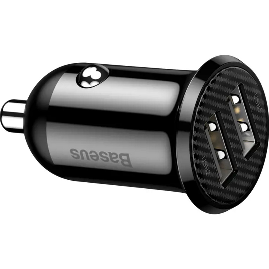 grain pro car charger (dual usb 4.8a) שחור baseus