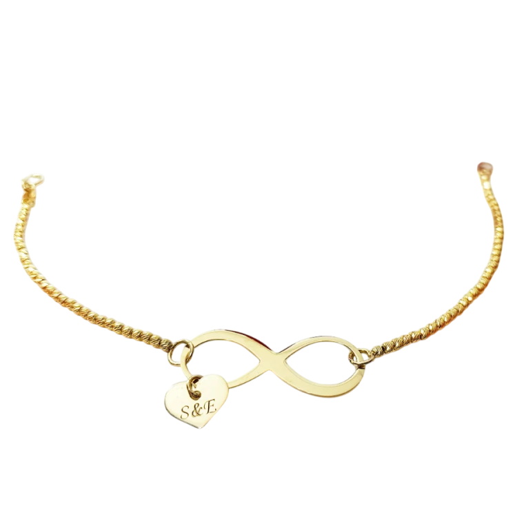 צמיד חרוזים אינפינטי BL jewelry &lrm;חרוזים אינפינטי - ציפוי זהב