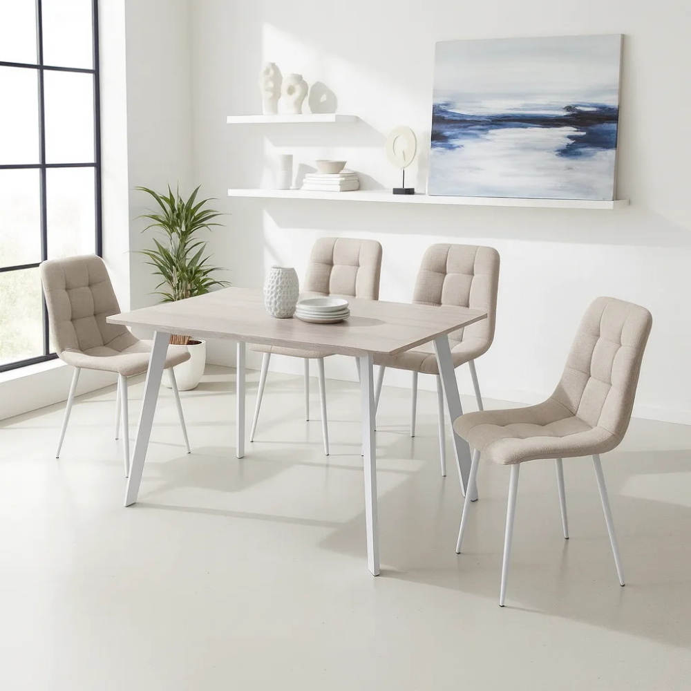 פינת אוכל מעוצבת נפתחת כולל 4 כיסאות home decor
