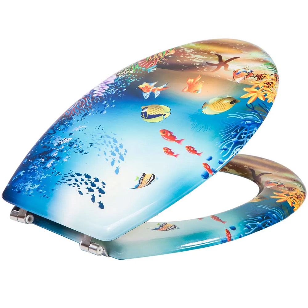 מושב אסלה מעוצב Splash &lrm;35063 דגים
