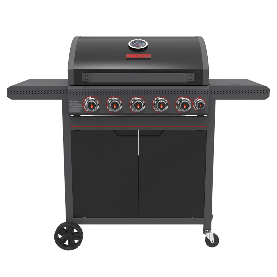 גריל גז 5 מבערים כולל כירת צד Amgazit &lrm;Blueflame 34069