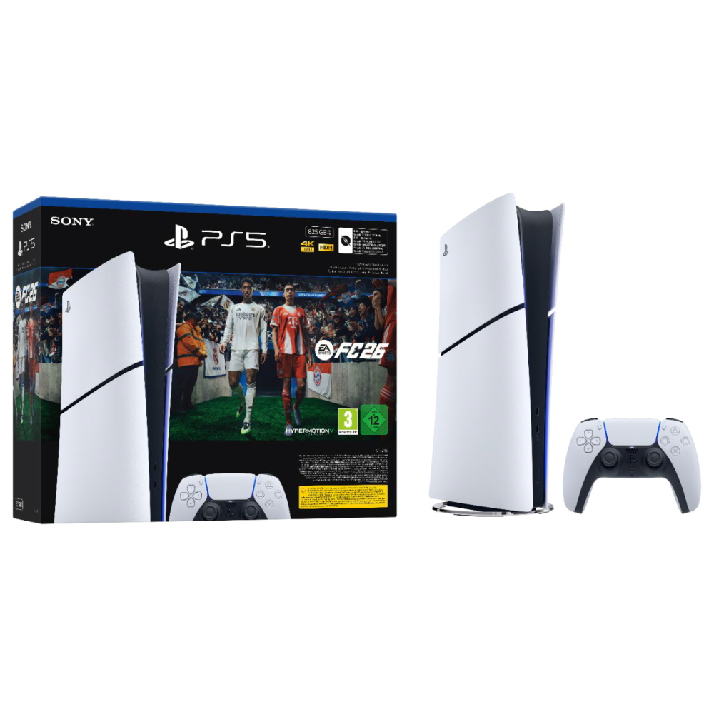 קונסולת משחק סוני פלייסטיישן sony playstation 5 slim כולל שובר למשחק fc26