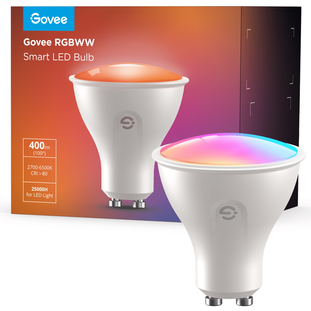 מנורה LED חכמה Govee &lrm;GU10 Wifi&BLE RGBWW Bulb 400lm (2pack)
