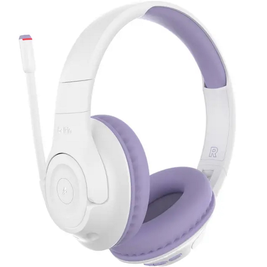 אוזניות Over Ear אלחוטיות לילדים Belkin &lrm;SoundForm Inspire לבן משולב סגול