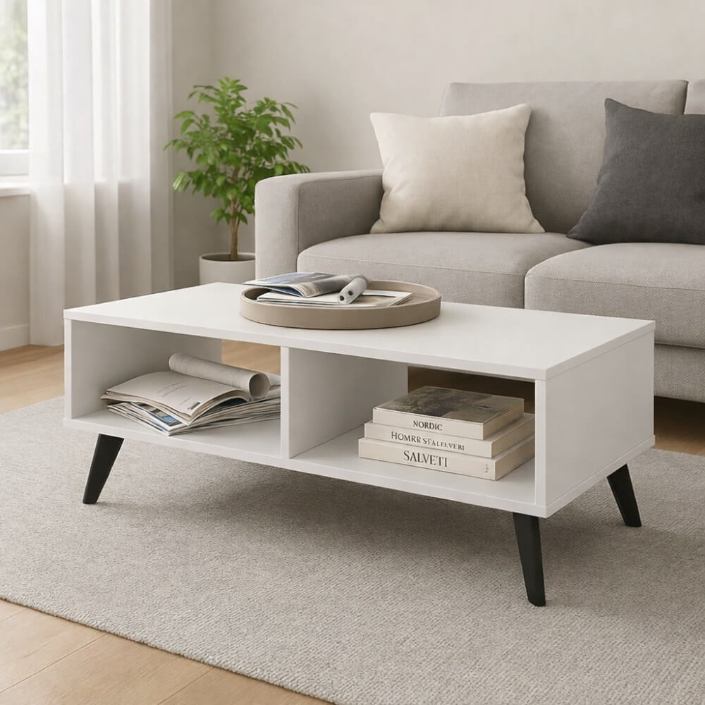שולחן מעוצב לסלון Tudo Design &lrm;תמרה לבן