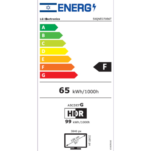 תווית אנרגיה - 50qned70b6t lg