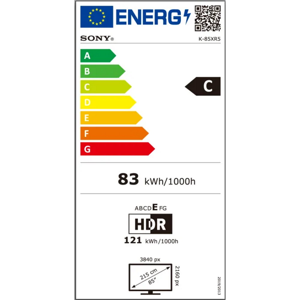 תווית אנרגיה - k85xr55b sony