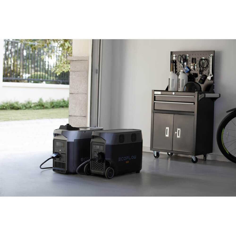 סט תחנת כוח ניידת 3600wh כולל סוללת הרחבה וגנרטור חכם ecoflow