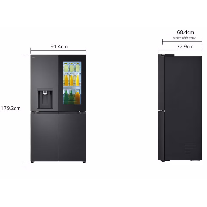 מקרר 4 דלתות - 638 ליטר lg