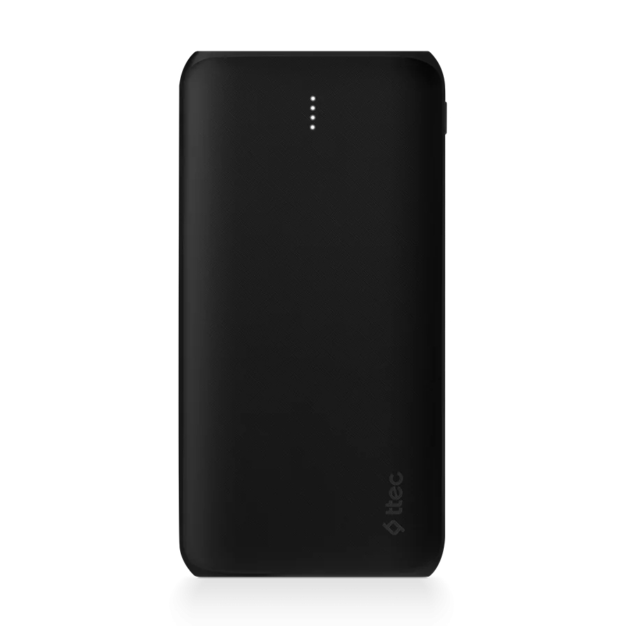 תמונה של סוללת גיבוי ניידת 10,000mah כולל חיבור usb-c ושני חיבורי ttec usb-a