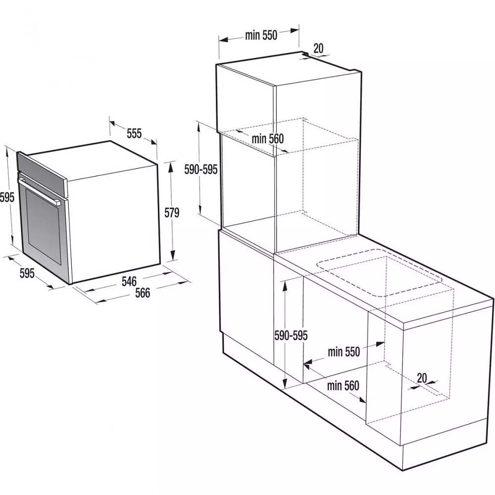 תנור בנוי - 73 ליטר gorenje