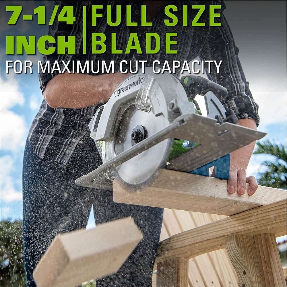 מסור עגול חשמלי 7.25 185 ממ 24v גוף בלבד greenworks