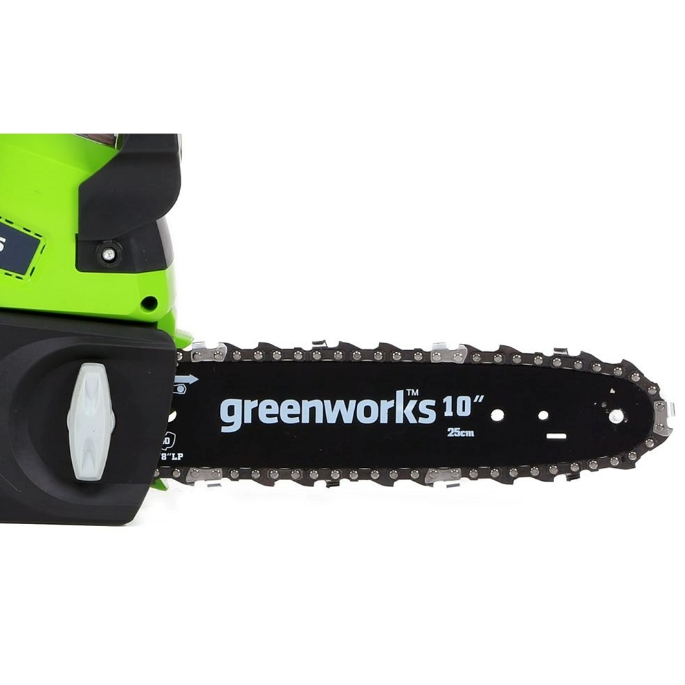 מסור שרשרת חשמלי 10 24v + 2 סוללות 2a + מטען מהיר greenworks