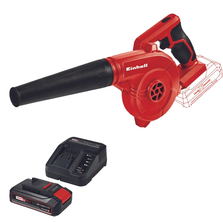 מפוח יד אחת נטען סוללה ומטען Einhell &lrm;TE- CB 18-180 LI KIT 2.5Ah