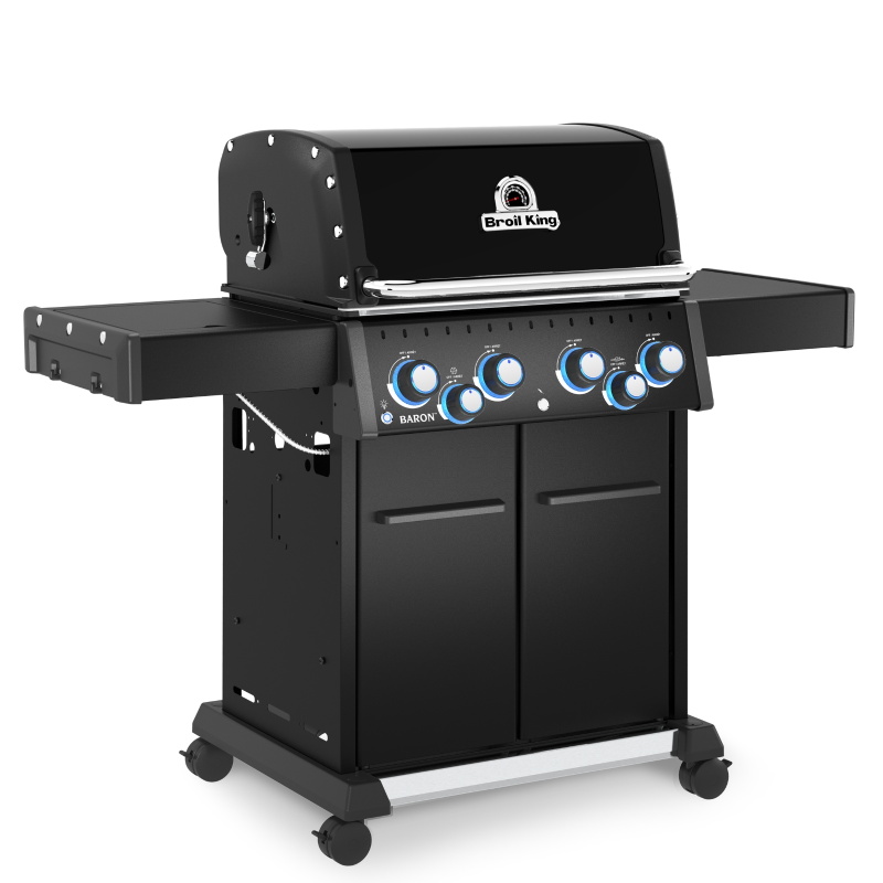 גריל גז 4 מבערים כולל כירת צד ושיפוד מסתובב broil king