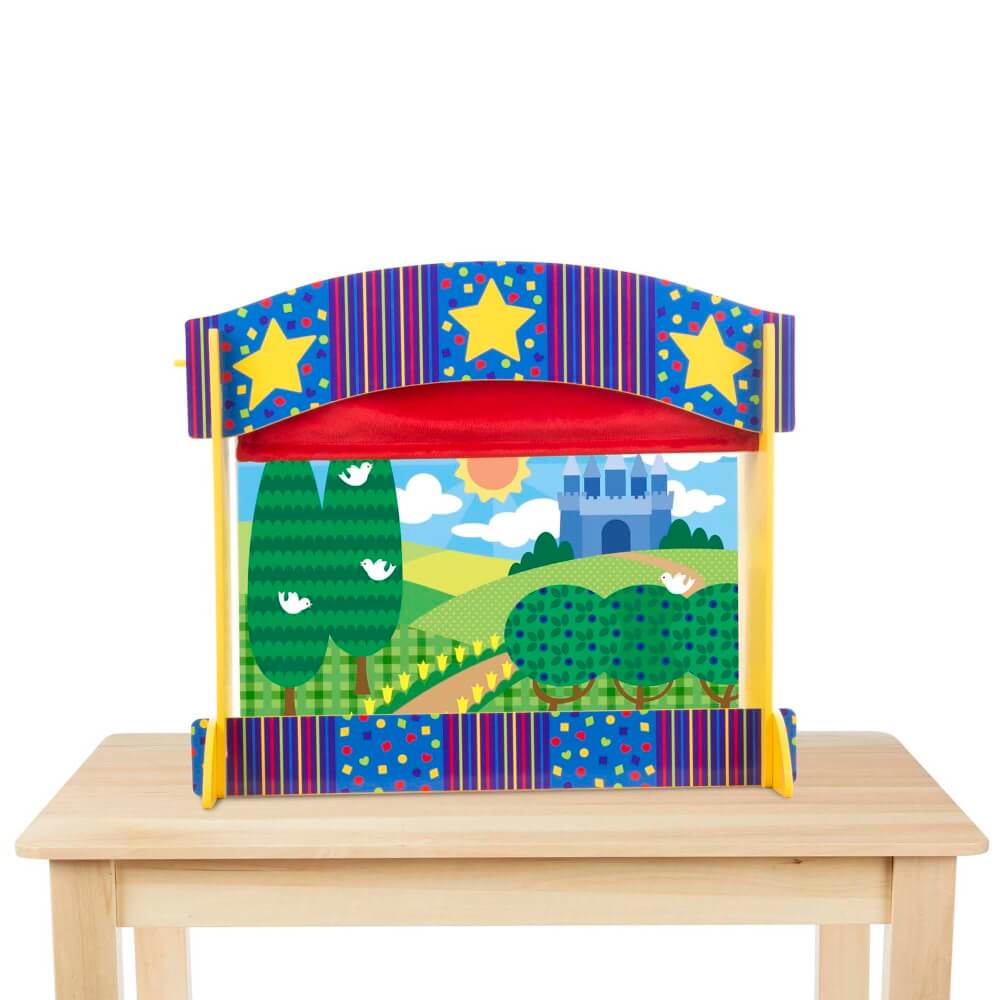 תיאטרון בובות שולחני עשוי עץ לילדים melissa&doug