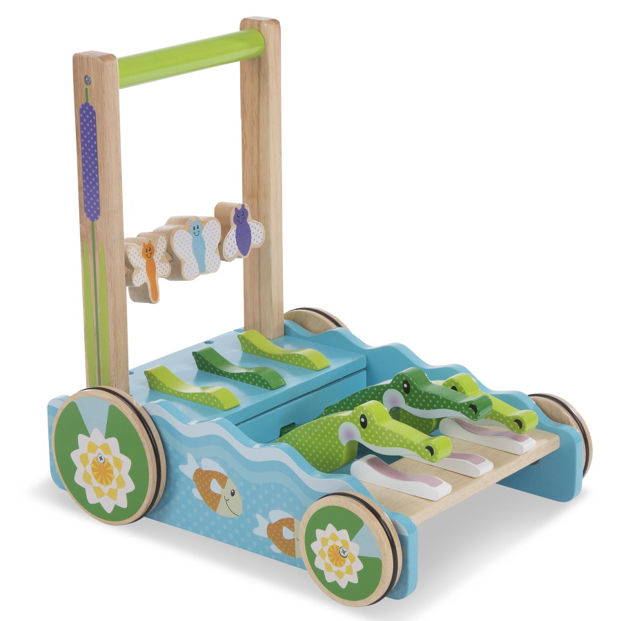 סרטון - הליכון דחיפה מעוצב melissa&doug  מליסה ודאג  chomp & clack alligator push toy (גילאי 1+)