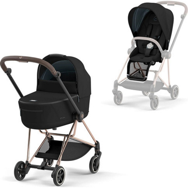 mios 3in1 baby carriage - רוז גולד משולב שחור cybex