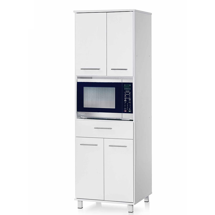 ארון מיקרוגל כולל 4 דלתות ומגירה Yiron &lrm;כליל - לבן