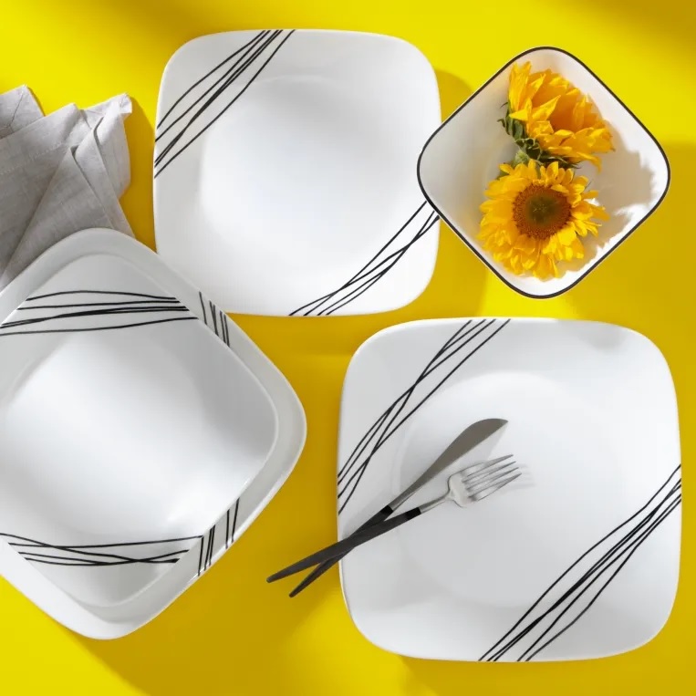 תמונה של סט צלחות 18 חלקים corning by corelle