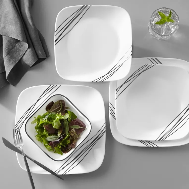 סט צלחות 18 חלקים corning by corelle