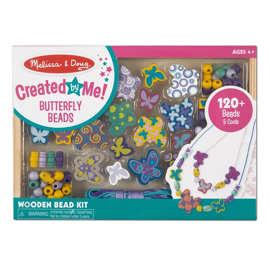 תמונה של ערכת חרוזים פרפרים מעץ melissa&doug