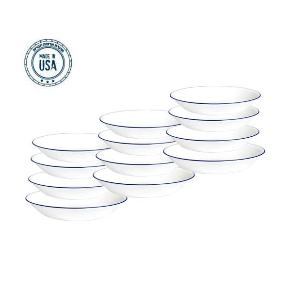 תמונה של סט 12 צלחות פסטה corning