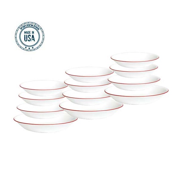 סט 12 צלחות פסטה corning