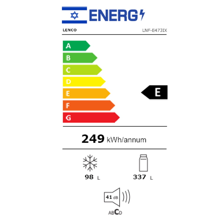 תווית אנרגיה - lnf-e473 נירוסטה lenco