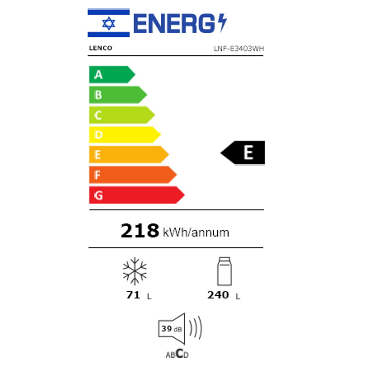תווית אנרגיה - lnf-e3403wh לבן lenco