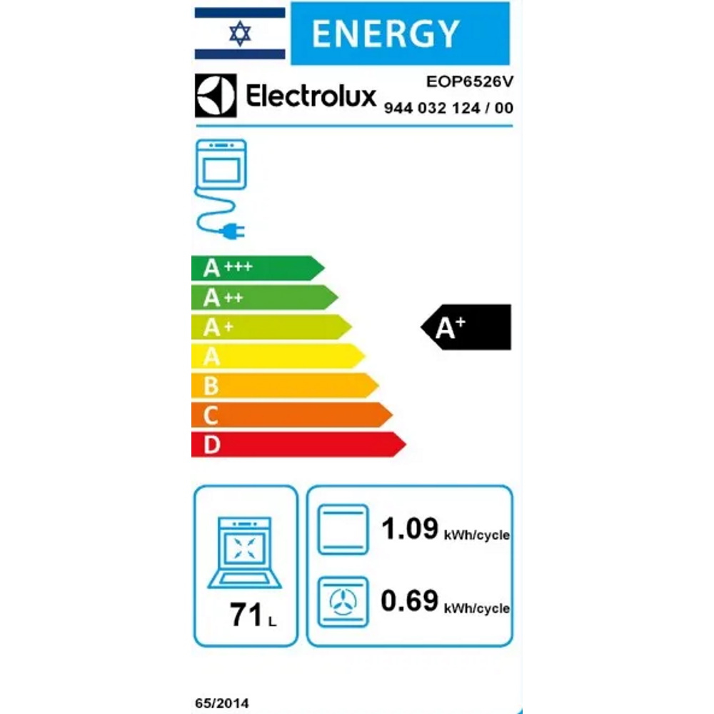 תווית אנרגיה - borderless design eop6526v electrolux