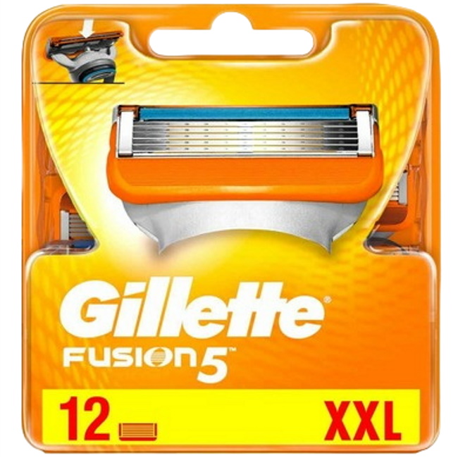 מארז 12 יחידות סכיני גילוח Gillette &lrm;Fusion 5
