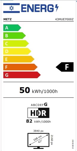 תווית אנרגיה - 43mue7000z metz