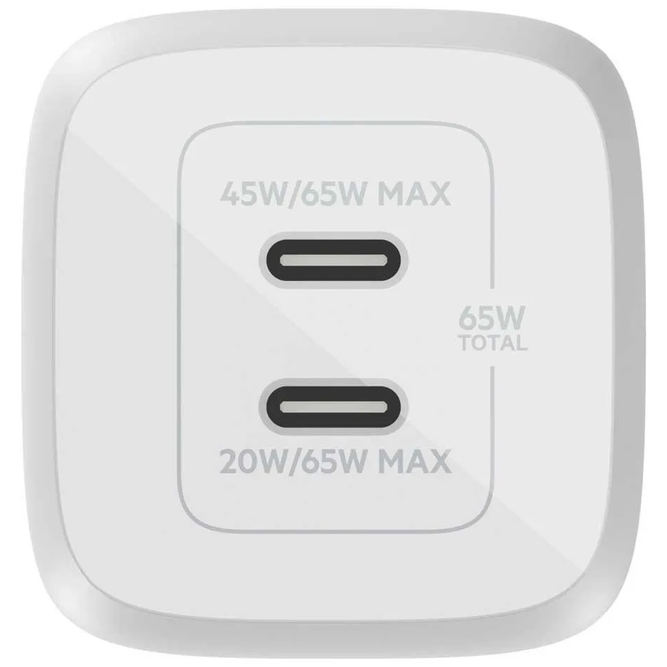 מטען קיר כפול belkin 65w dual usb-c gan