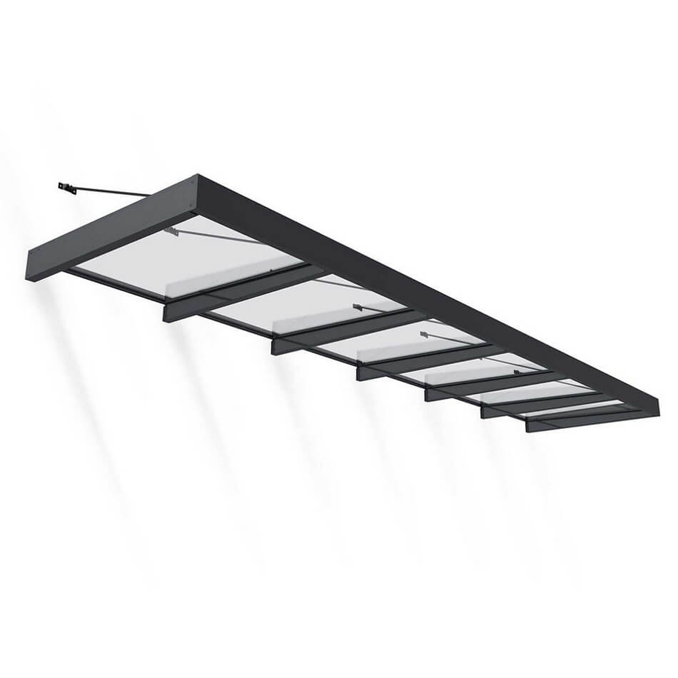 גגון גשם לדלת/חלון 1.4x5.7 אפור שקוף Canopia &lrm;707290 Sophia XL