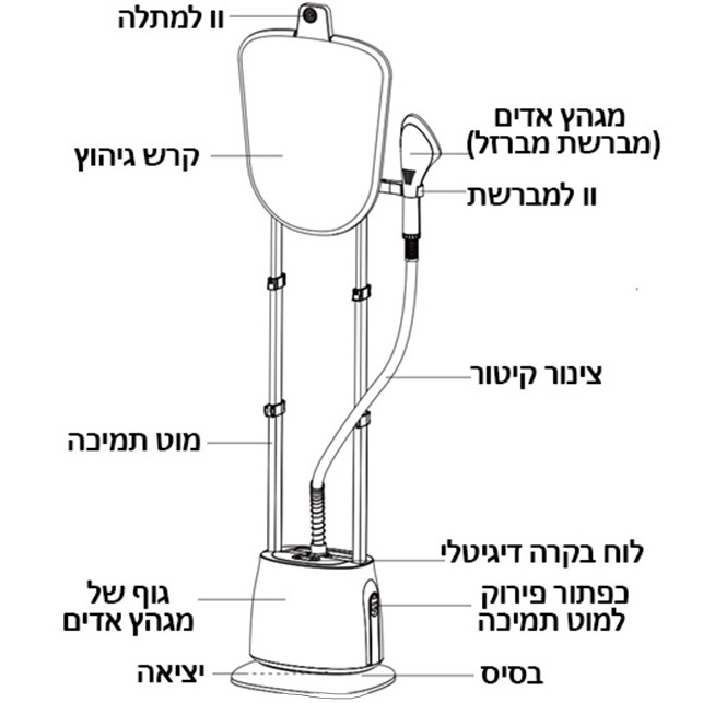מערכת גיהוץ בקיטור אנכית gold line