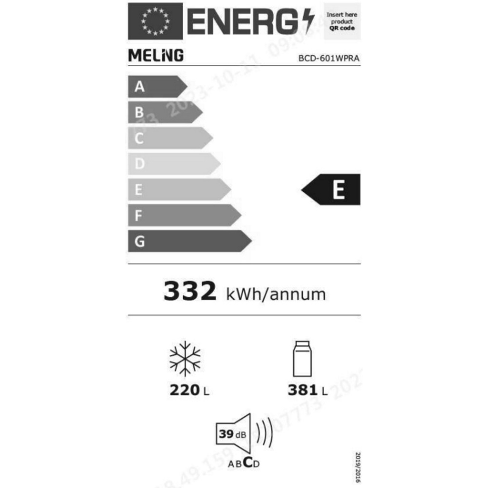 תווית אנרגיה - ge665gb זכוכית שחורה general