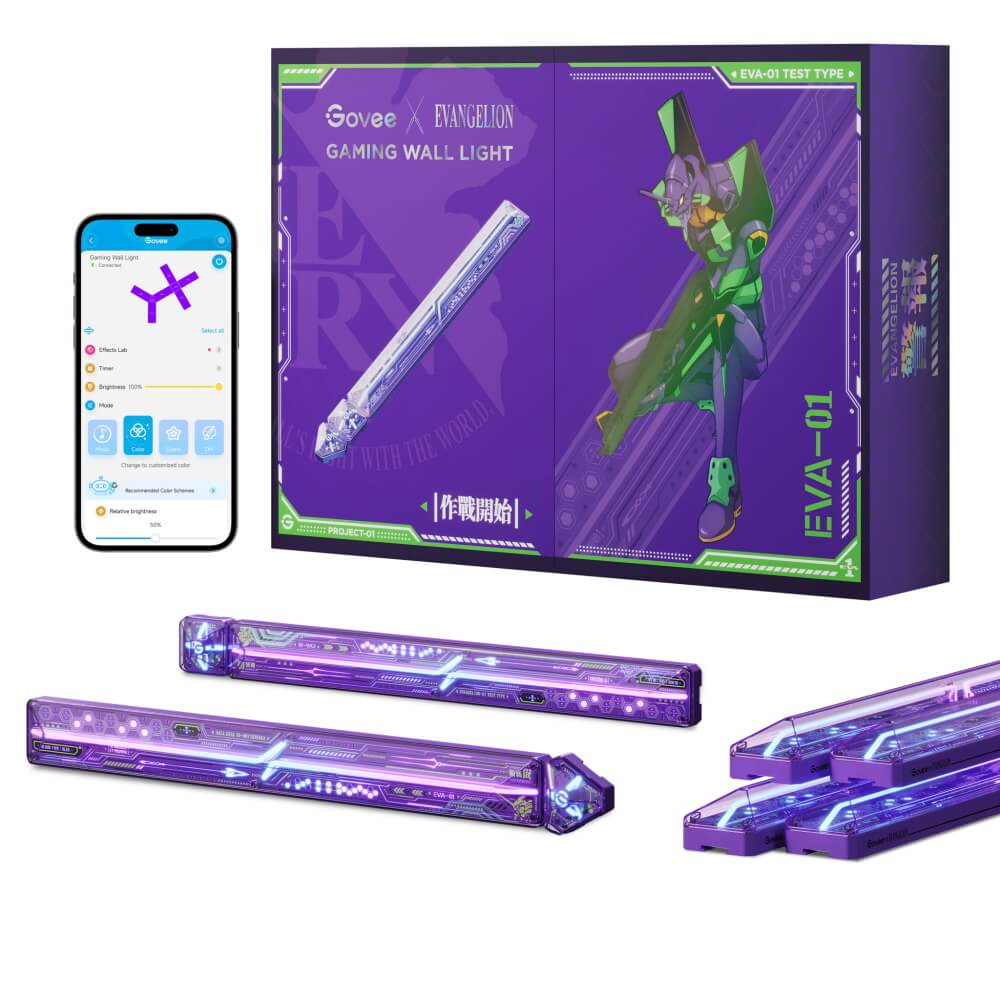 פס תאורת קיר Govee &lrm;X Evangelion Gaming Wall Lights 6+2