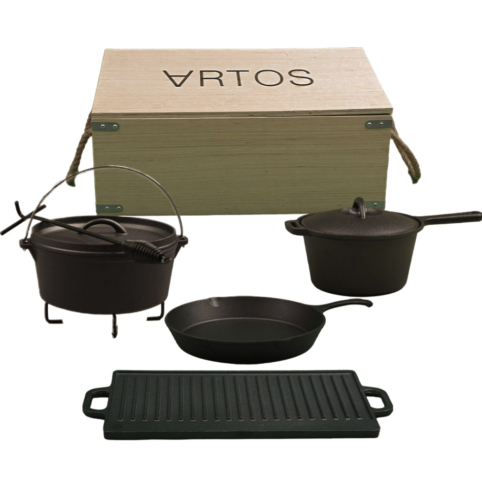 ערכת כלי בישול מברזל יצוק לשטח Artos &lrm;Iron Cast Cookware Set