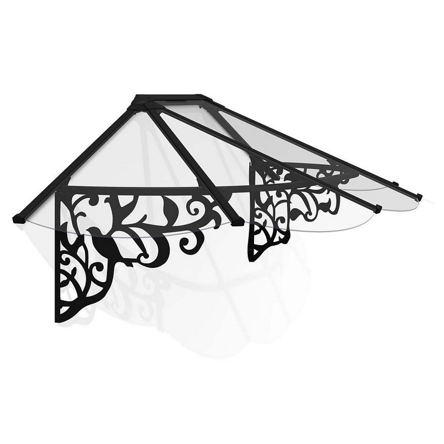 גגון לדלת Canopia &lrm;Lily 0.9x2.1 שחור שקוף