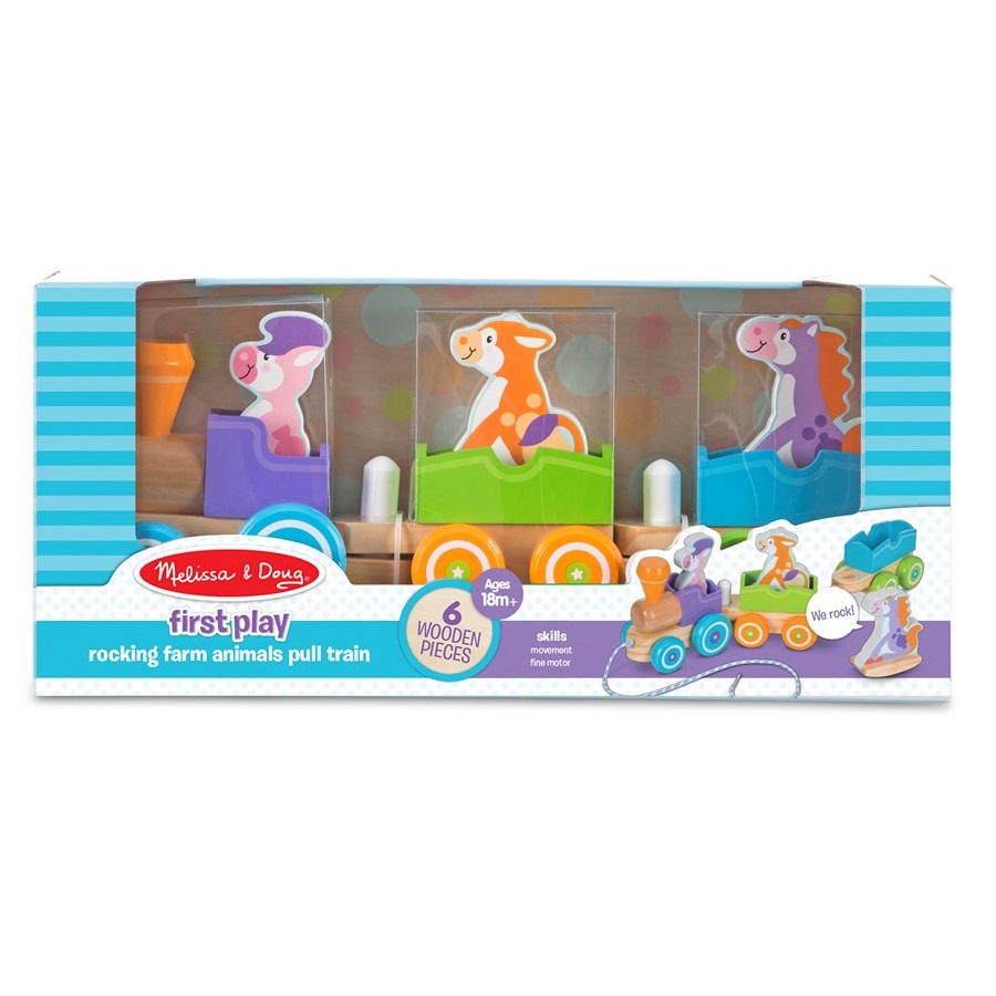 תמונה של משחק רכבת חיות לפעוטות melissa&doug