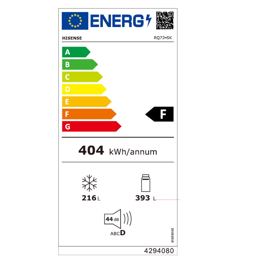 תווית אנרגיה - rq72-sk נירוסטה hisense