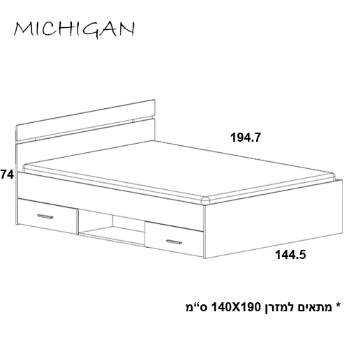תמונה של מיטה זוגית עם מגירות ותא אחסון home decor