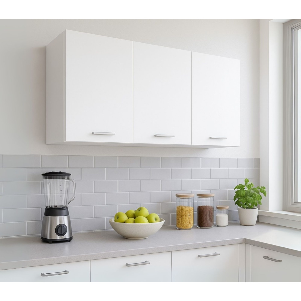 ארון שירות עליון למטבח 3 דלתות - 1.2 מטר Tudo Design &lrm;תבור לבן