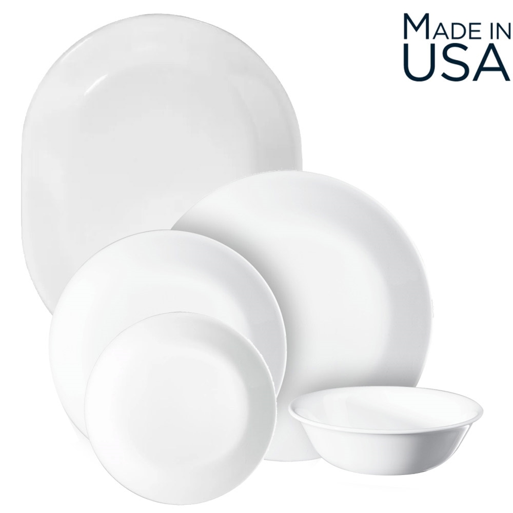 סט צלחות 49 חלקים ל-12 סועדים Corning By Corelle &lrm;Winter frost z00n49m