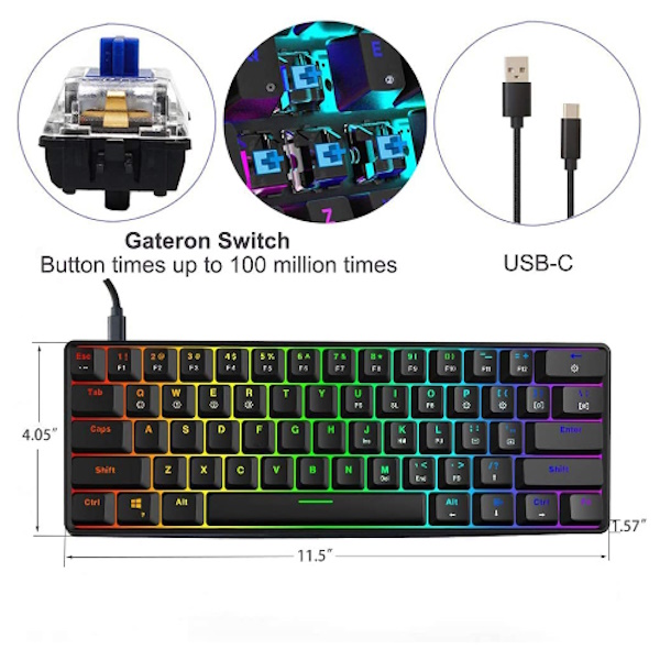 מקלדת גיימינג מכאנית חוטית skyloong