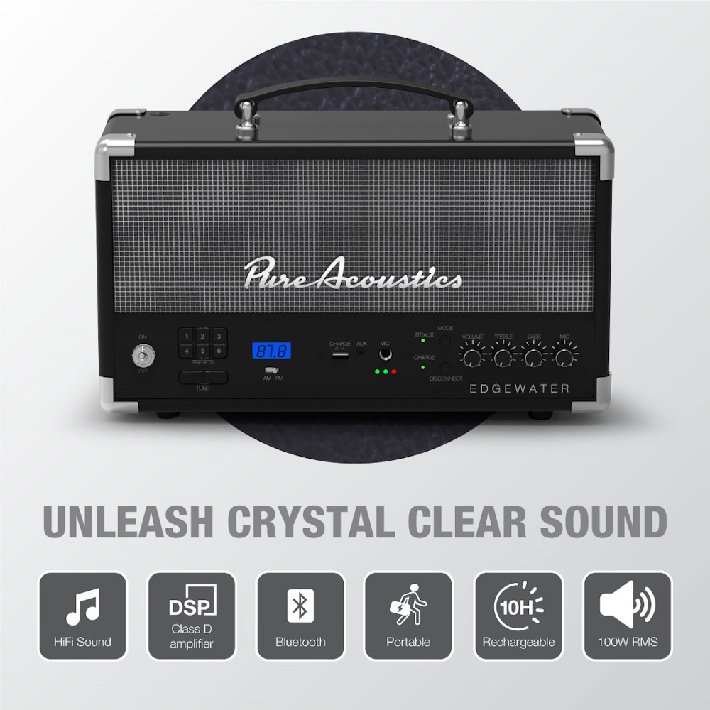 רמקול סטריאו בלוטות' נייד pure acoustics