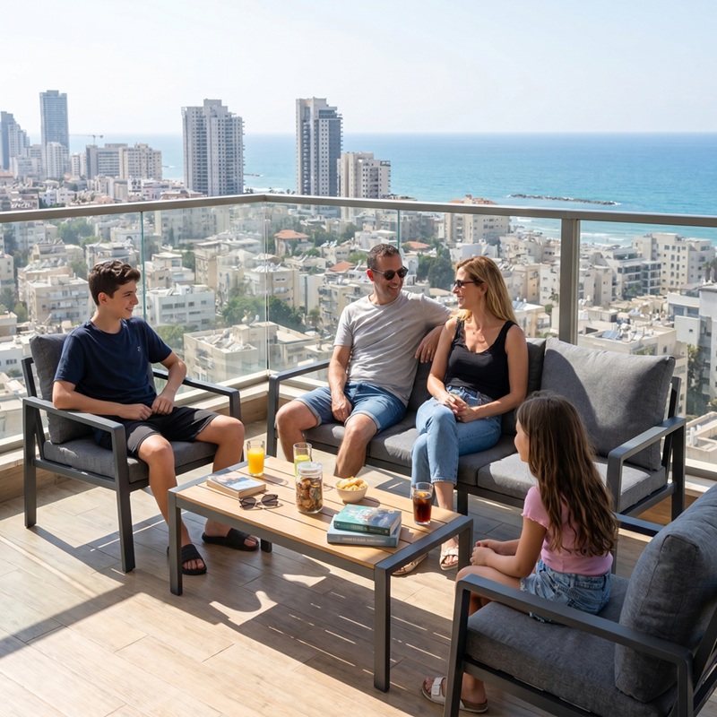 תמונה של מערכת ישיבה אלומיניום לגינה 3+1+1 australia garden