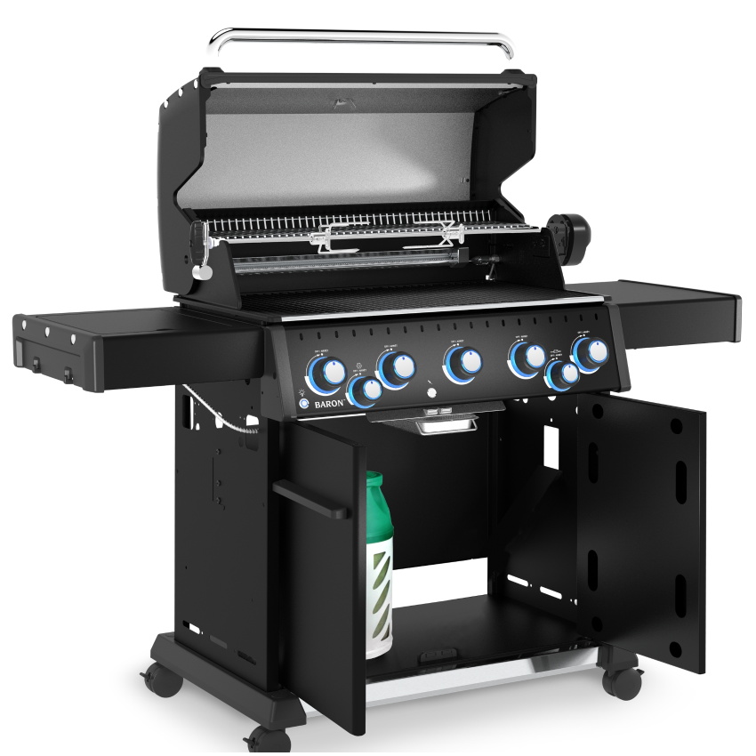 גריל גז 5 מבערים כולל כירת צד ושיפוד מסתובב broil king