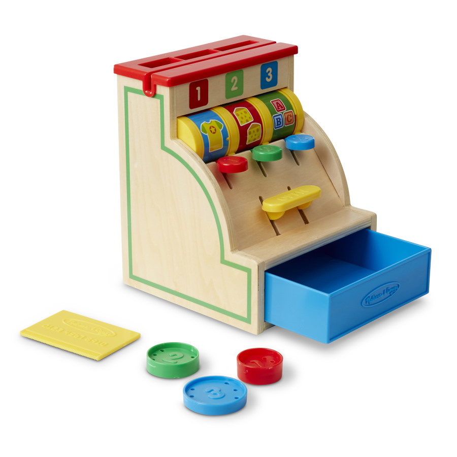spin&swipe cash register (גילאי 3+) melissa&doug